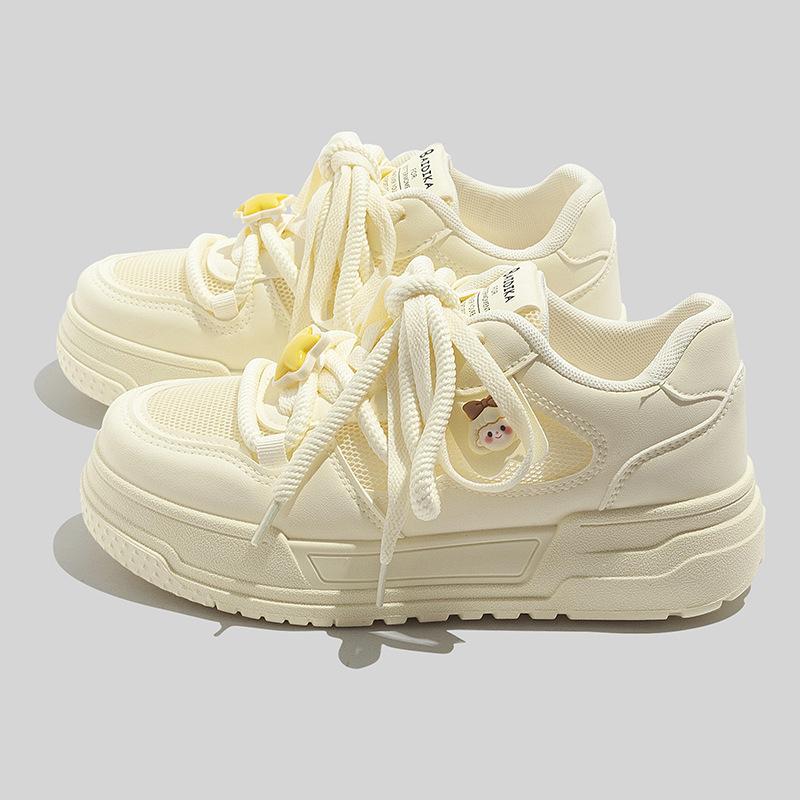 22 spring new mesh ins student breathable platform sports board shoes casual shoes single shoes 35