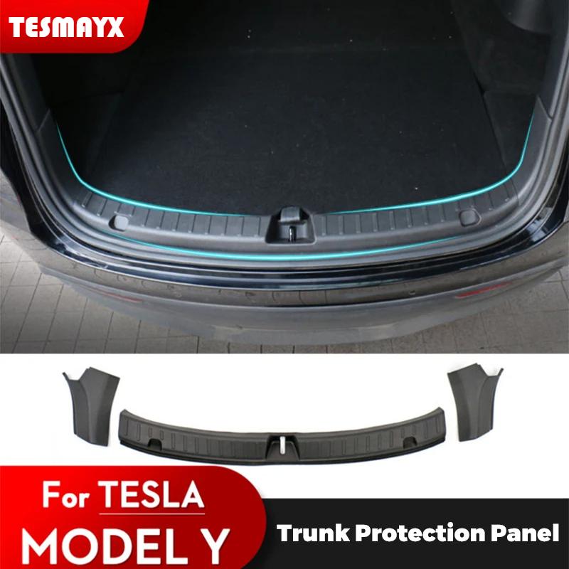 Tesmayx Model Y Juniper Trunk Sill Plate Cover TPE Protector for Tesla Model Y 2025-2021 Threshold Bumper Guards Anti-dirty Mat