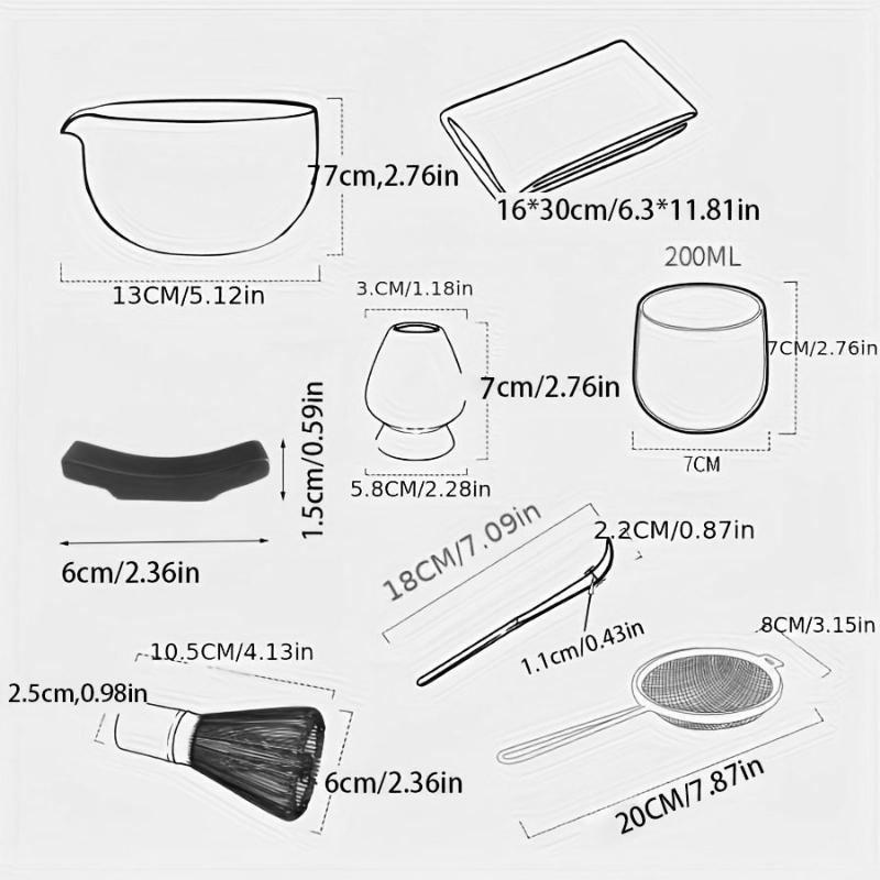 4/5/6Pcs/Set Japanese-Style Matcha Bowl Spoon Tea Whisk Sieve Mesh Traditional Perfect Gift For Ceremony