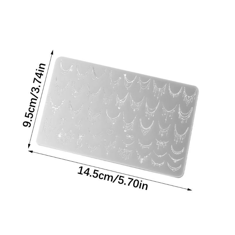 Festival Nail Art Stamping Plate Stainless Steel Texture Necklace Themed for Holiday Nail Decorations and Family Fun