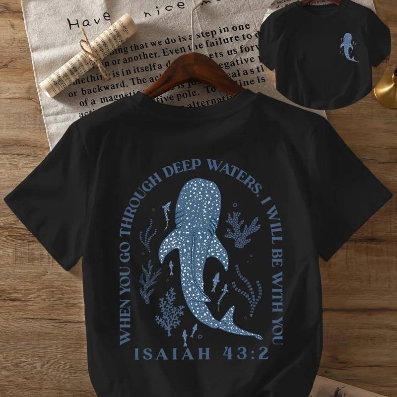 Eco Ocean Conservation Shark T-shirt Men Women Kids 2025 Summer Whale Shark Print Loose O-neck Short Sleeve Save The Ocean Tee
