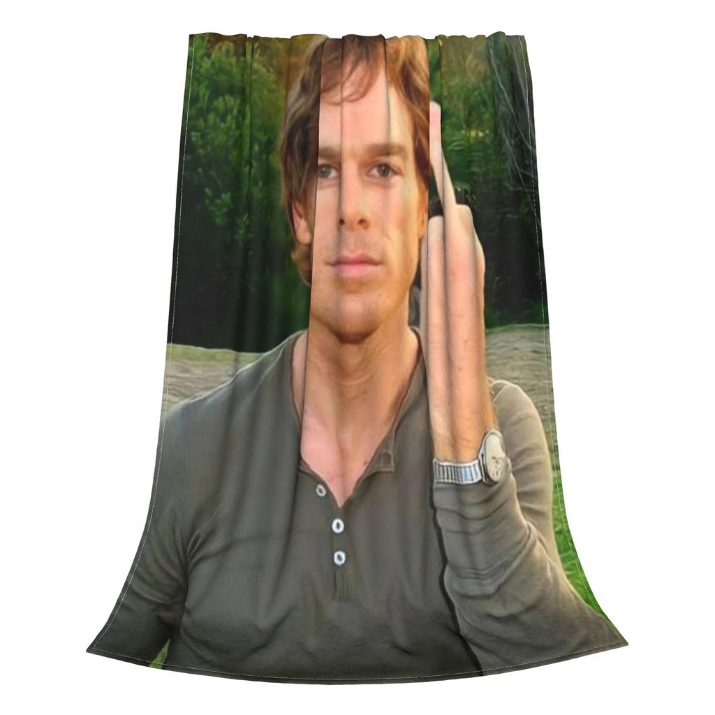 Dexter Morgan Flipping Off Blanket Cozy Soft Throw Blankets for Couch 50x60 Inch Multiple Sizes Quilt
