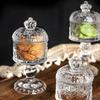 Light Luxury Relief Glass Jar Delicious Afternoon Tea Snacks Cups Household Cute Candy Jar Creative Desktop Storage Ornament