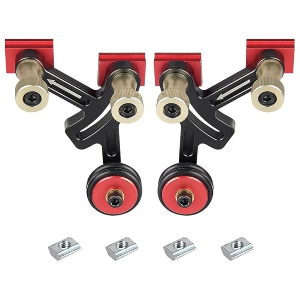 2pcs Aluminum Adjustable One-Way Precision Stock Feeder Guide, Anti-Rebound Safety Push Block for Woodworking Cutting Assistance