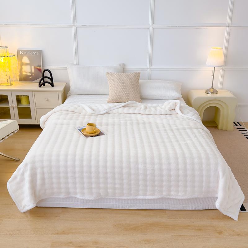 Single/Queen/Super King Thicker Fleece Throw Blanket for Bed or Sofa Soft Plush Blanket