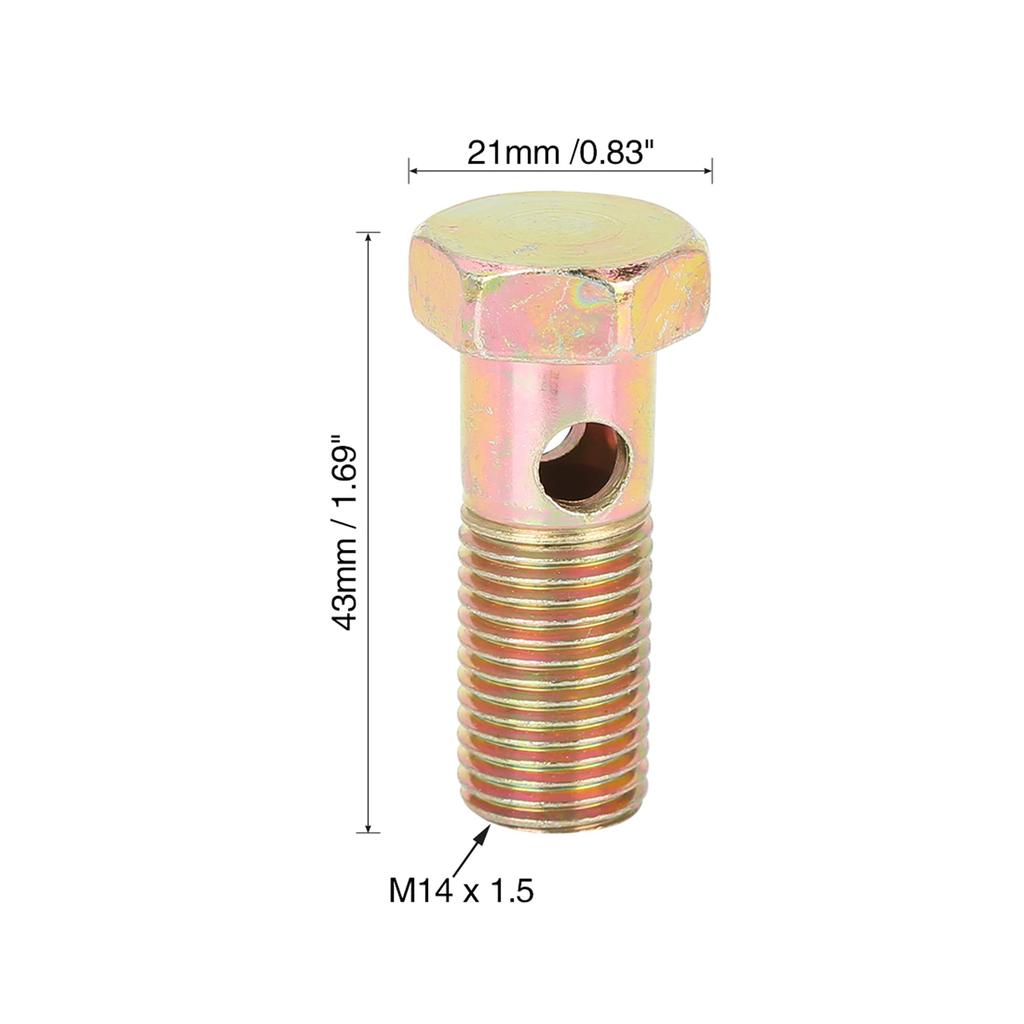 uxcell Banjo Bolt Brake Mounting Accessories Fastener M14x1.5mm with M14 Washers