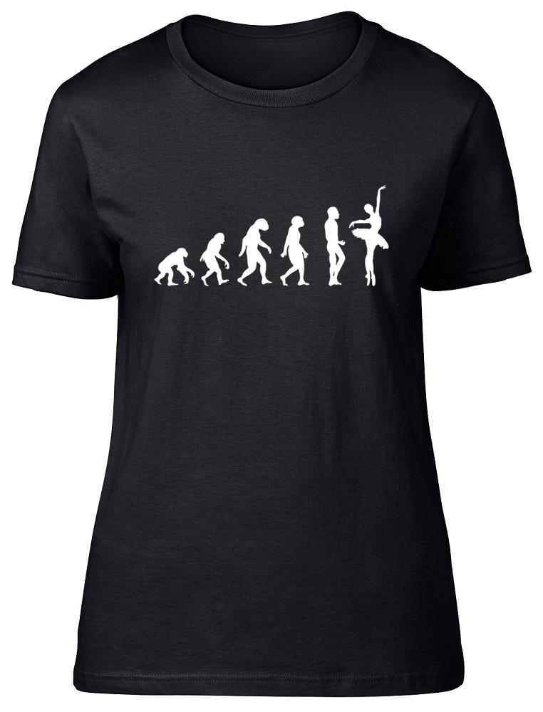 Evolution of Ballet Womens Ladies Fitted Tee T-Shirt