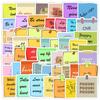 50 English Sticky Notes & Doodle Stickers: Waterproof for Phone & Bottle Decoration