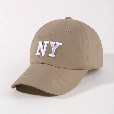 Simple NY Embroidered Baseball Cap Trendy Solid Color Unisex Dad Hat Lightweight Adjustable Sun Hats For Women Men