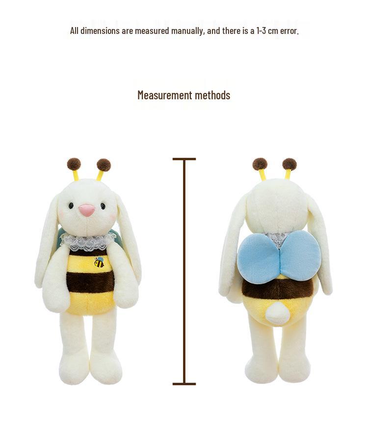 Kreatives Bienen-Kaninchen Plüschtier - Kleines Kaninchen Kuschelkissen Puppe für Kindergeburtstagsgeschenk