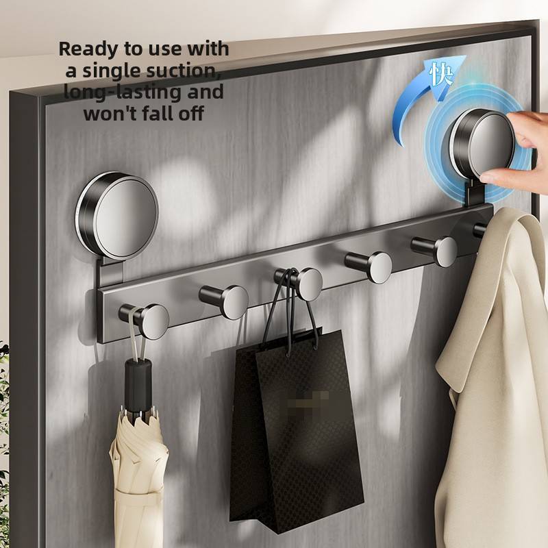 Suction Cup Door Hook Organizer With Strong Adhesive For Home Storage And Hanging Clothes