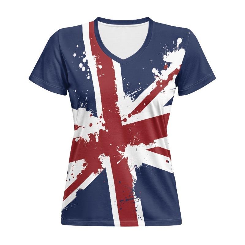 

Женская футболка с V-образным вырезом, с короткими рукавами, красочная, обычного кроя, на грибную тематику XXS