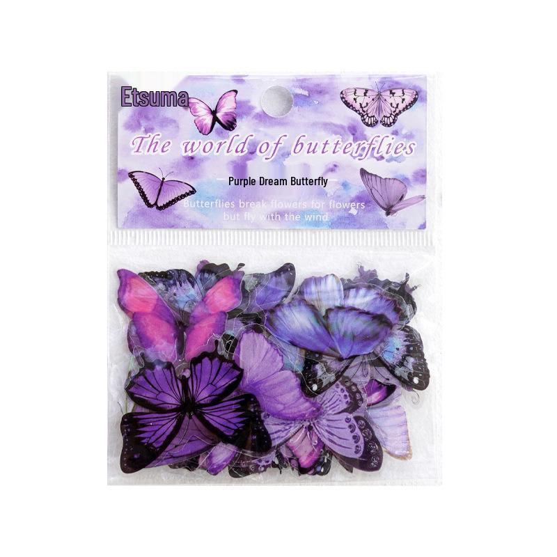 Yuezhen Exclusive Waterproof Butterfly Wing Journal Stickers - Retro Pack for Kids