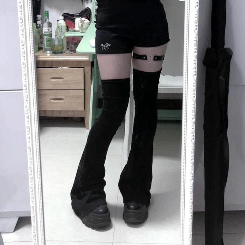 Calze a coscia Y2K Elasticità Dimagranti Ginocchiere Stile Giapponese Femboy Piccante Sopra il ginocchio Polsini a forma di corno Accessori Sexy