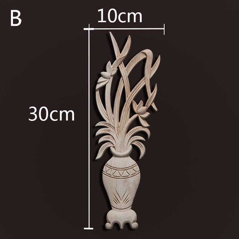 Europe Wood Appliques Onlays Decorative Wood Decals For Furniture Carving Decoration Wall Doors Cabinet Furniture Home Decor