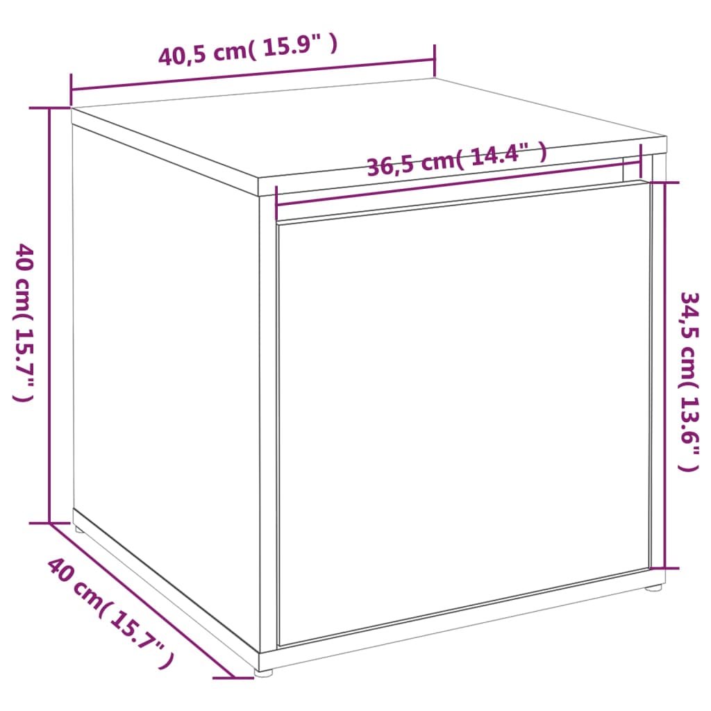 Drawer Box Concrete Grey 40.5 X 40 X 40 Cm Wood Based Material