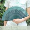 Vintage-Style Portable Green Folding Fan for Women, Suitable for Hanfu, Cheongsam, Classical Dance, and Summer Use