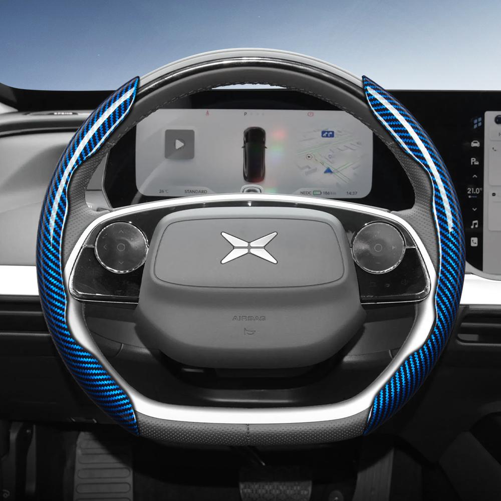 Zkfan8 Convient pour le volant Xpeng Texture Fibre de Carbone avec Design Segmenté à Libération Rapide, Durable, pour les Modèles Tels que G6 G9 P7 P7+