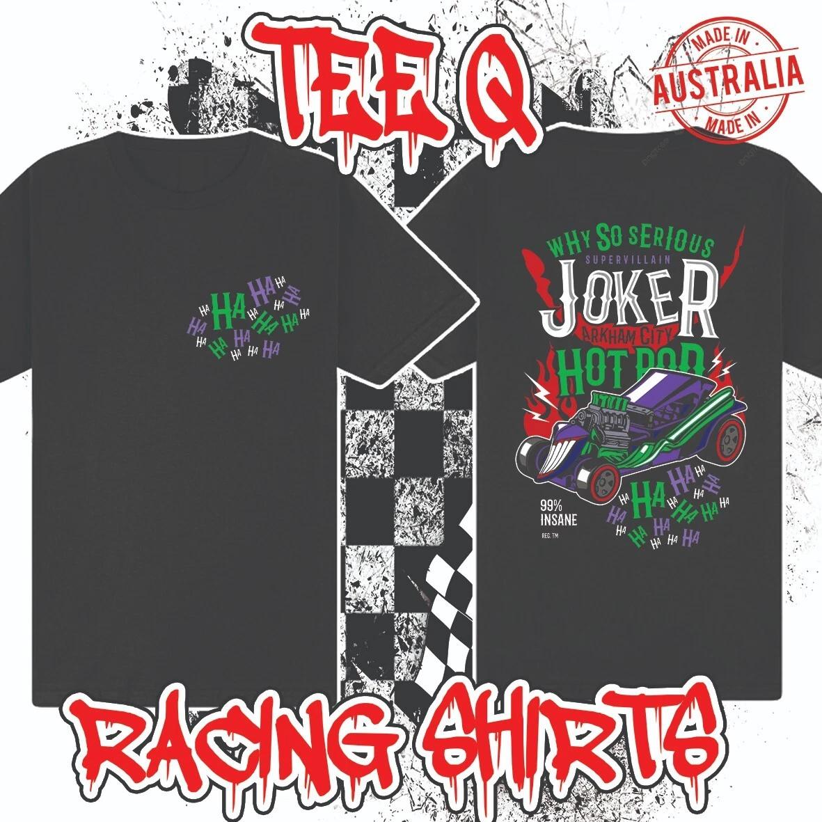 Men s and Women s T-shirts Joker Arkham City Why So Serious Hot Rod ~ Premium Black Gildan Cotton Tee XS
