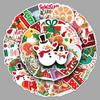 50 Christmas Cartoon Waterproof Stickers for DIY Greeting Cards & Notebooks