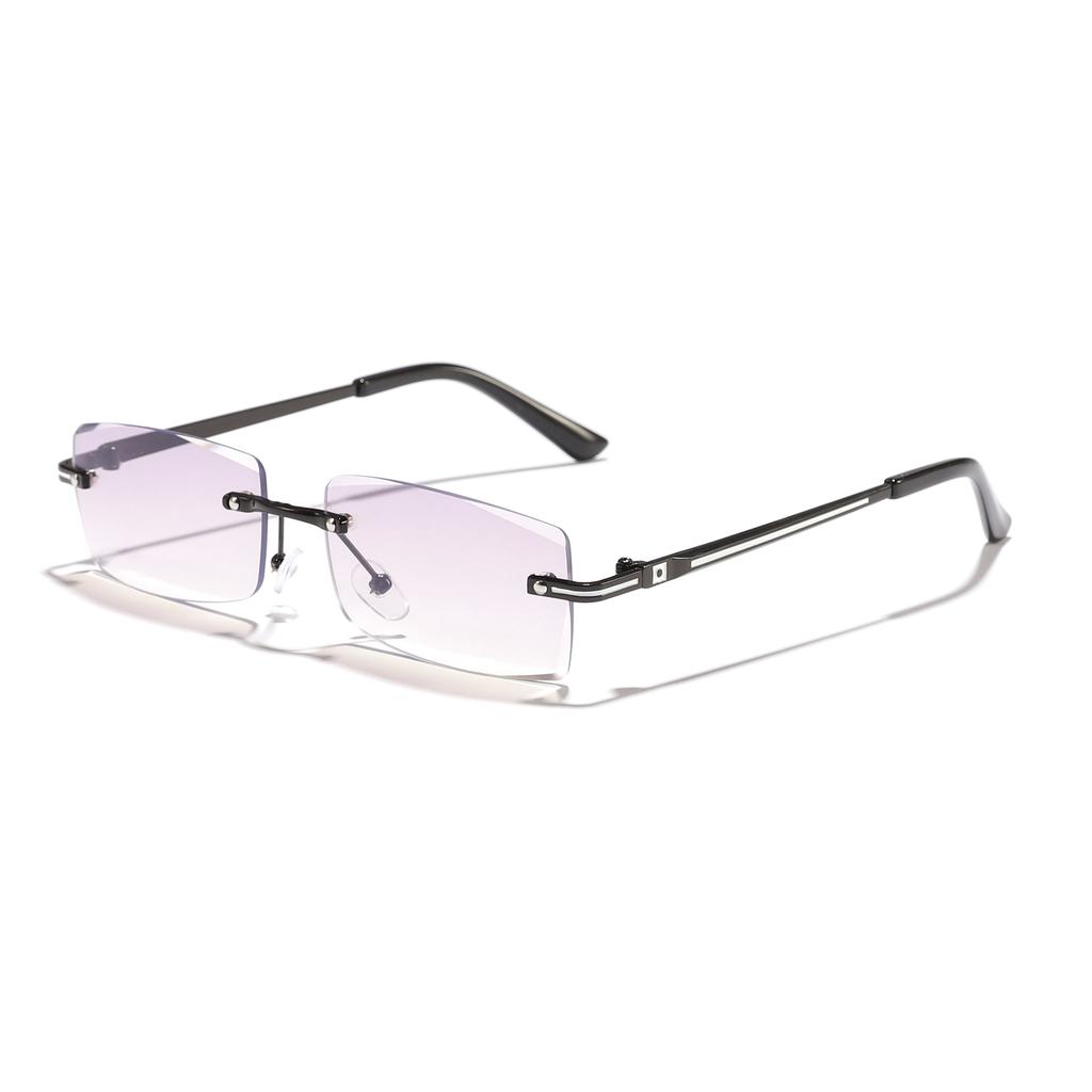 Cross-border New Retro Metal Rimless Rectangular Anti-blue Light Glasses for Men and Women Business Myopia Frame Glasses