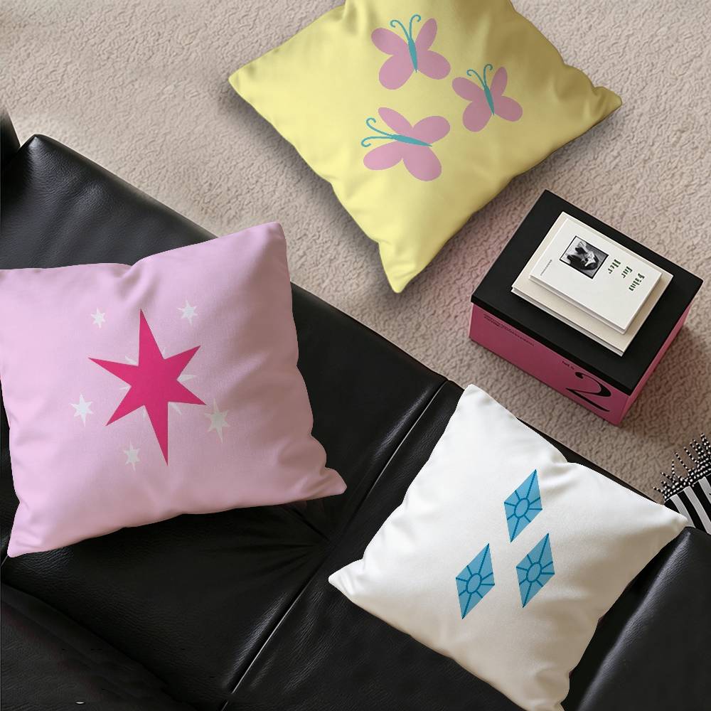 Cute L-little-P-ponyS Cushion Cover Polyester Sofa Cushions Decorative Throw Pillows Home Decoration Pillowcover