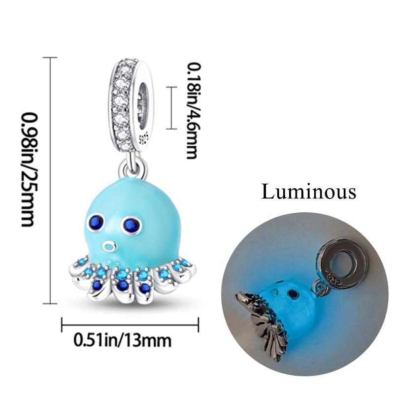 New Copper Charm Bead Charms Fireflies Stars Glowing Luminous Charm Bead Charms for Authentic Pendant Bracelets Do It Yourself Jewellery Gift