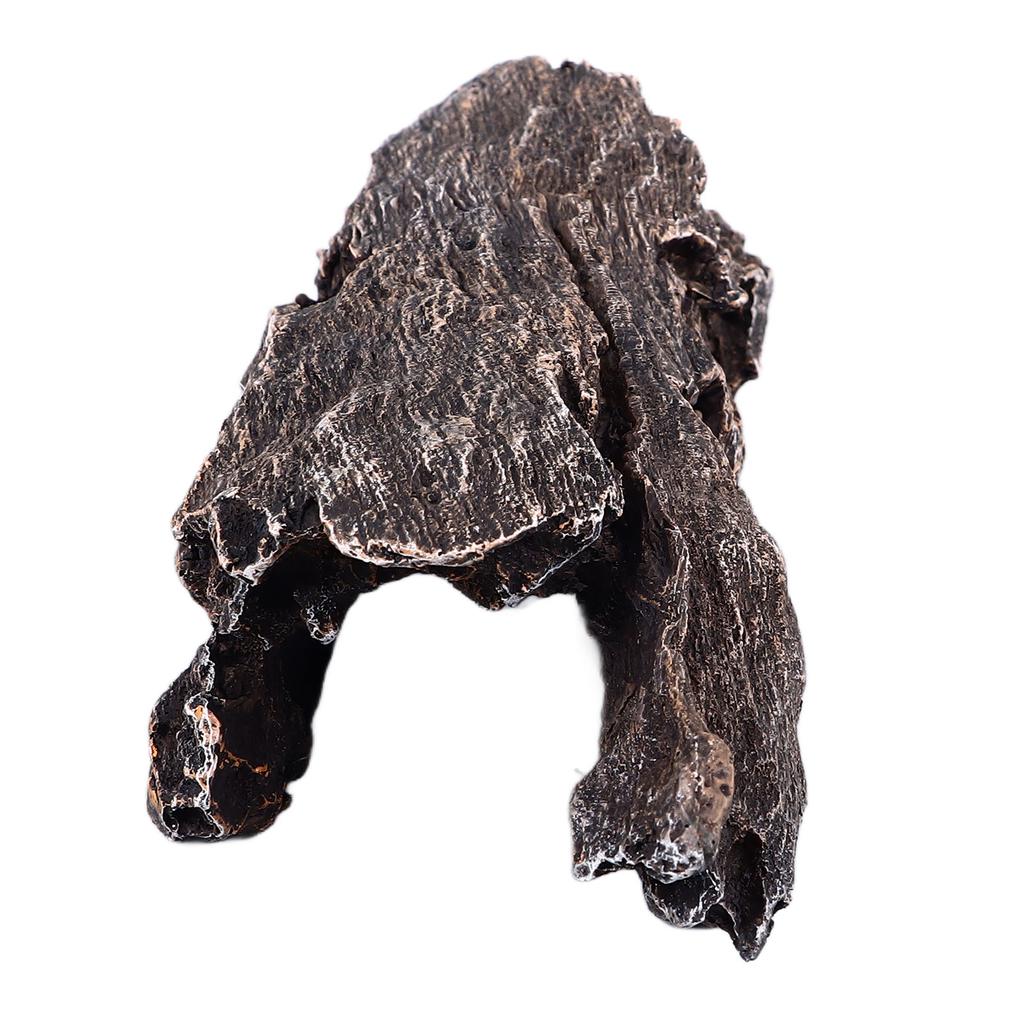 Bark Aquarium Decoration Hiding Place Resin Hollow Trunk Hideout Aquarium Ornament for Reptiles