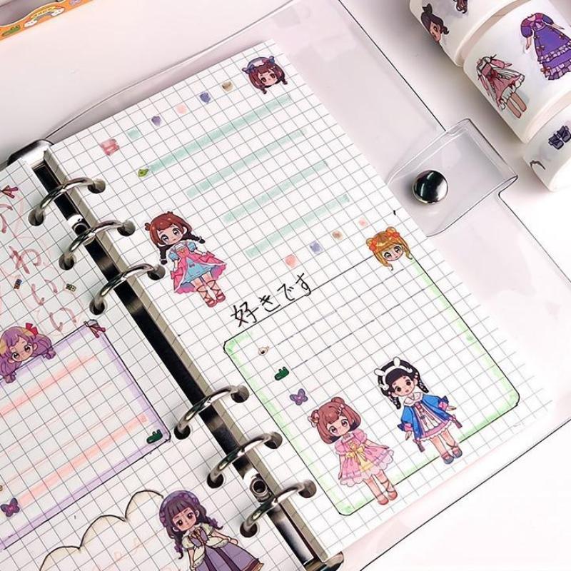 Cute Princess Dress Up Waterproof Sticker Girl Cartoon Washi Tape Set Cute Children'S Handbook Character Decoration Sticker