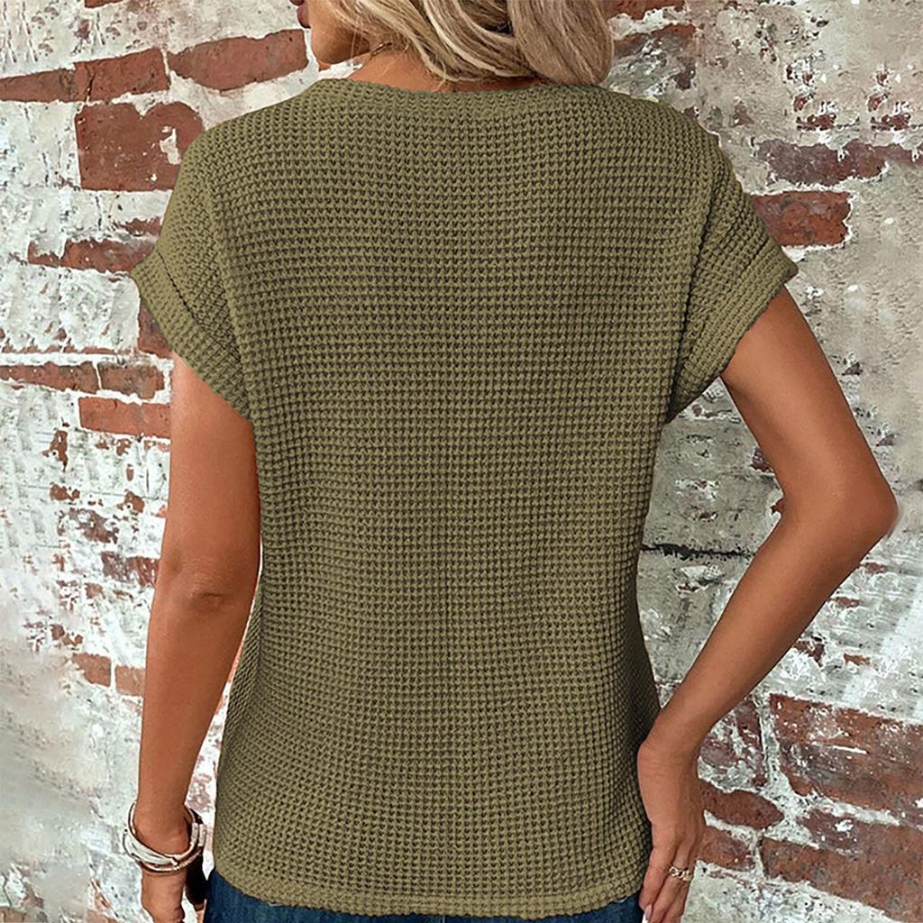 Damen T-Shirt mit Rundhalsausschnitt, Flügelärmeln, lässige Oberteile, süße T-Shirts, Sommerkleidung, trendige Basics, Tees, Kleidung