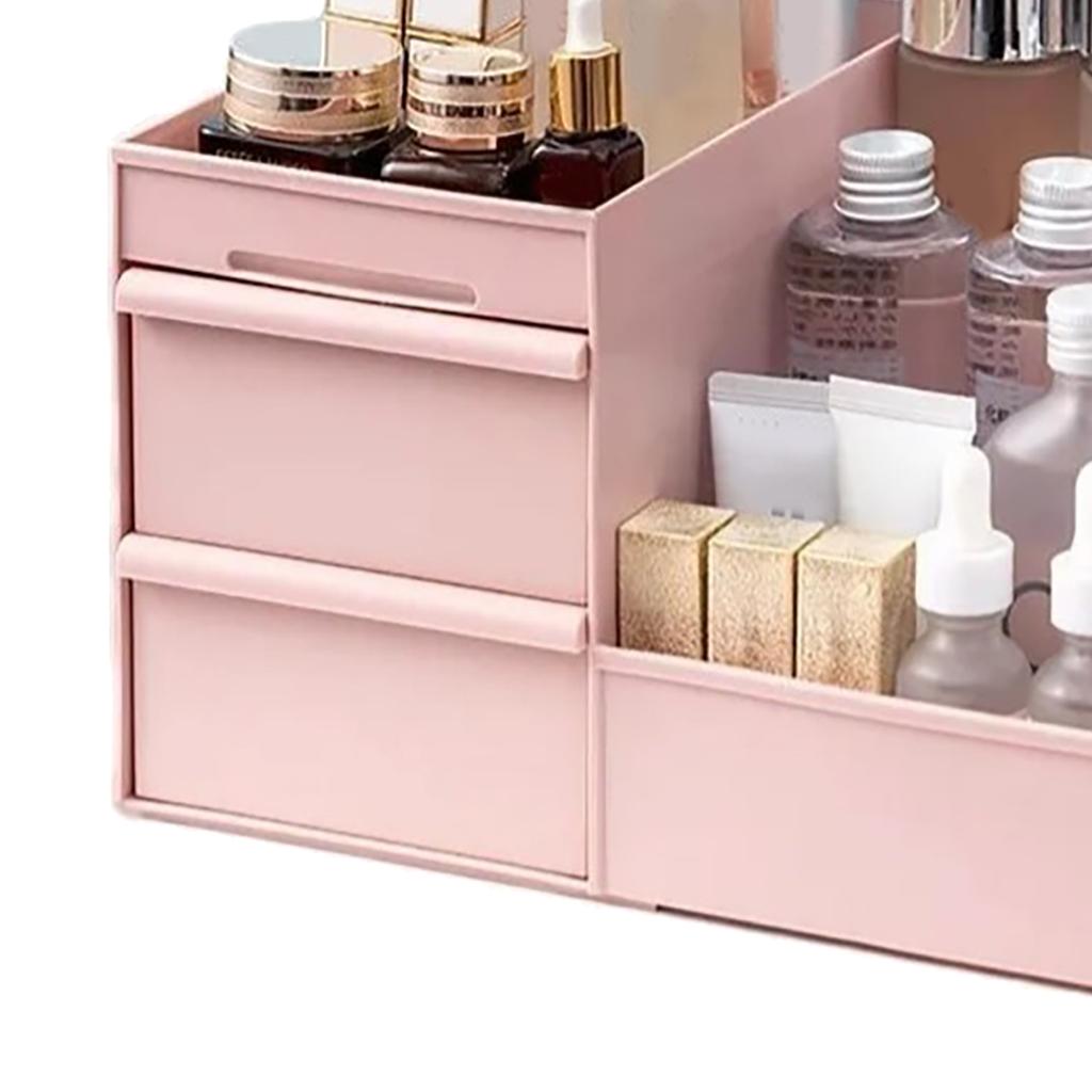 Cosmetic Storage Box Elegant Multifunctional Countertop Makeup Organizer with Drawers for School Office Art Supplies M