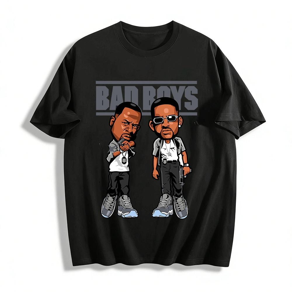 Bad Boys Printed Casual T Shirt Trendy Street Style Loose Top Pure cotton T-shirt