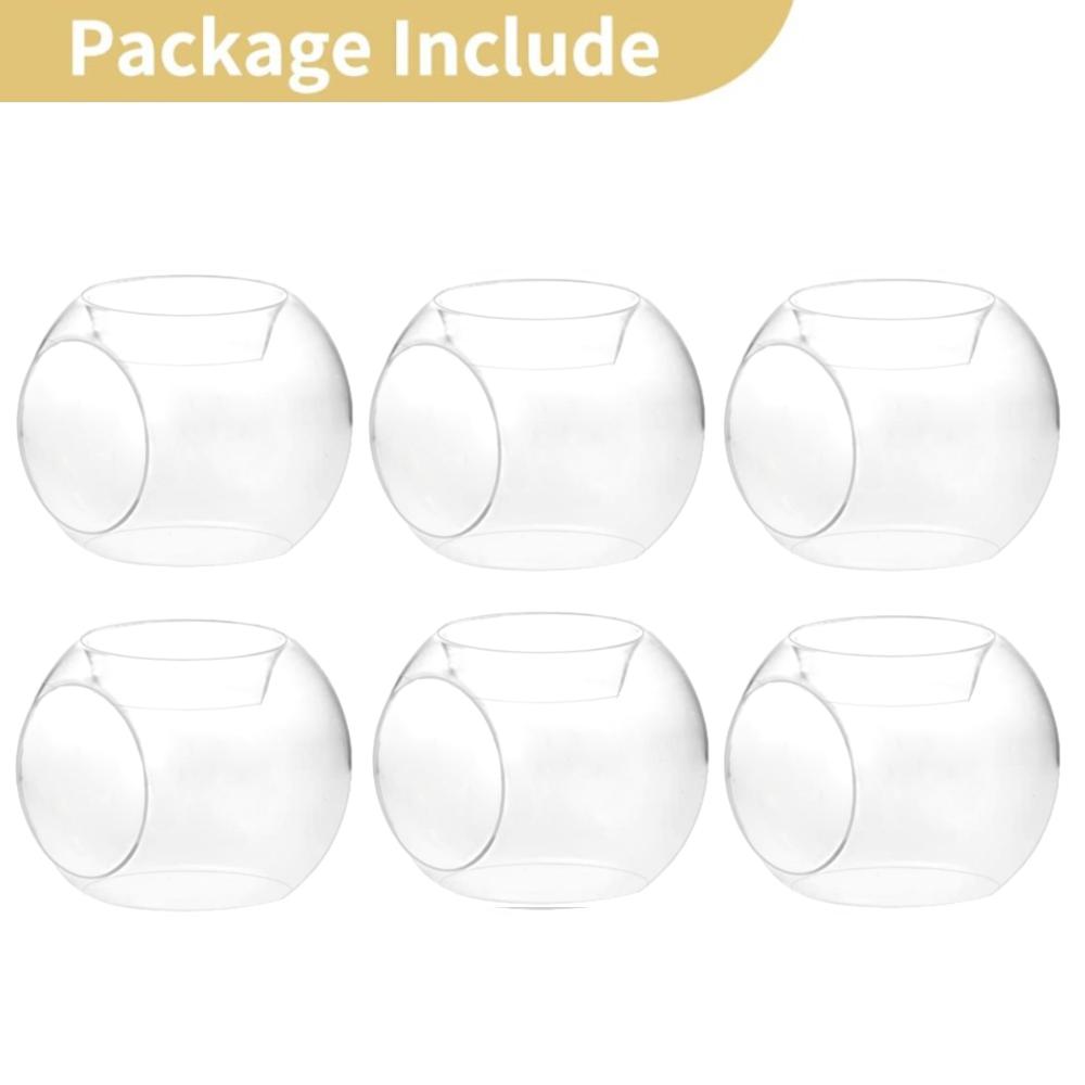6/12Pcs Transparent round Bubble Hollow Glass Candlestick Wedding Dinner Table Decoration Glass Candle Holder for Party Wedding