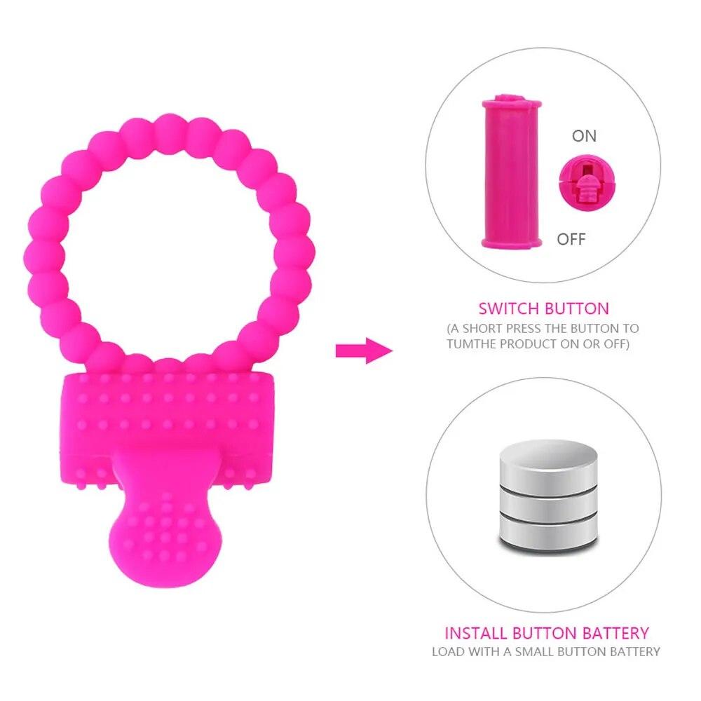 Cock Ring Vibrator Vibrating Rings Clitoral Stimulator Penis Erect Erection Enhance Sex Ability Product Sex Toys for Men
