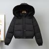 Women S Short Winter Thick Cotton Puffer Jacket With Fur Collar