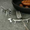 2PCS Dog Shape Dachshund Dog Chopstick Holder Zinc Zinc Zinc Alloy Cutlery Rest  Dinner Table Supplies
