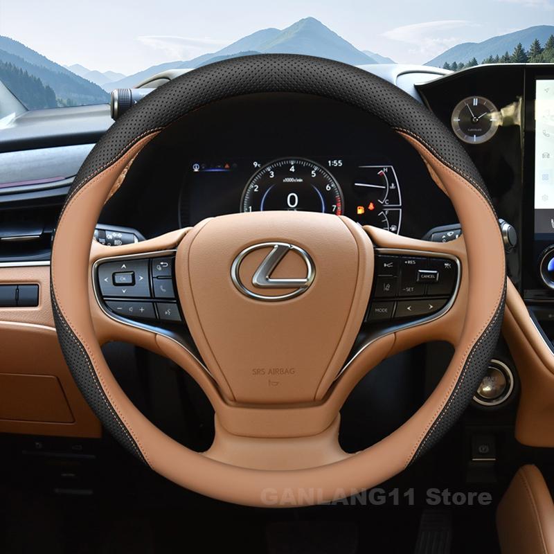 Leather Car Steering Wheel Cover For LEXUS RX NX UX ES TX LX600 LM GX LS TXL VX Series 2026 Auto interior LEXUS RX Accessories