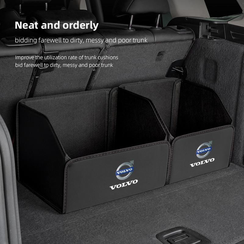 Volvo Car Trunk Leather Storage Box Foldable Auto Organizer Bag For Xc60 Xc90 V40 V60 S60 V50 V90 S80 C40 XC40 V70 XC70 C30 C70