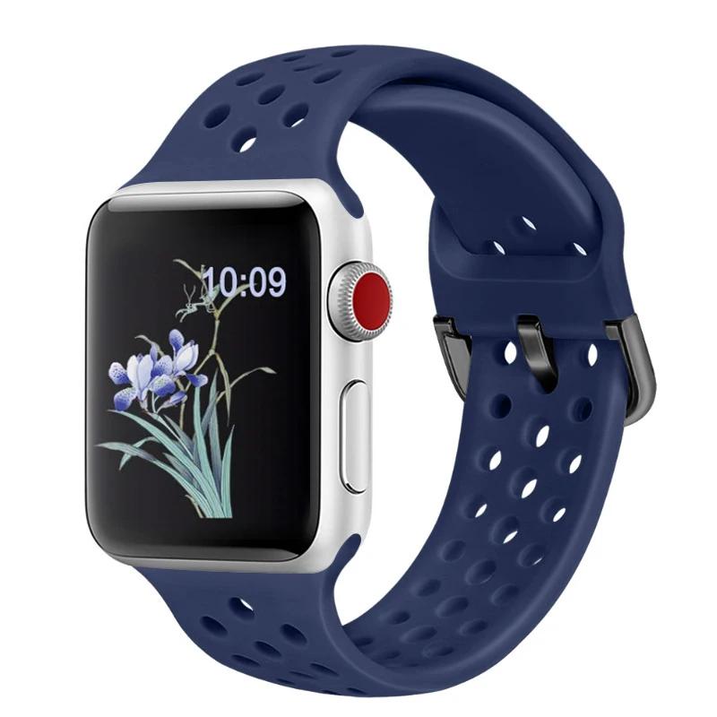 Cinturino in Silicone per Apple Watch Band 45mm 44mm 41mm 42mm 46mm Ultra 2 49mm Sportivo Traspirante Cinturino iWatch 10 9 8 7 6 5 4 SE Correa