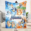 Bluey Scores Again! Customize Text Blanket Multi-purpose Personalized Blanket Ultra-Soft Great for Office Picnics Seaside Sofa Four Seasons Universal