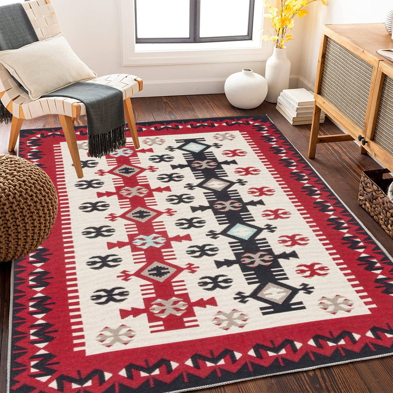 

Килим в марокканському етнічному стилі Вітальня Брудостійкий журнальний столик Килимок Прикраса спальні Килим біля ліжка 80 * 120cm