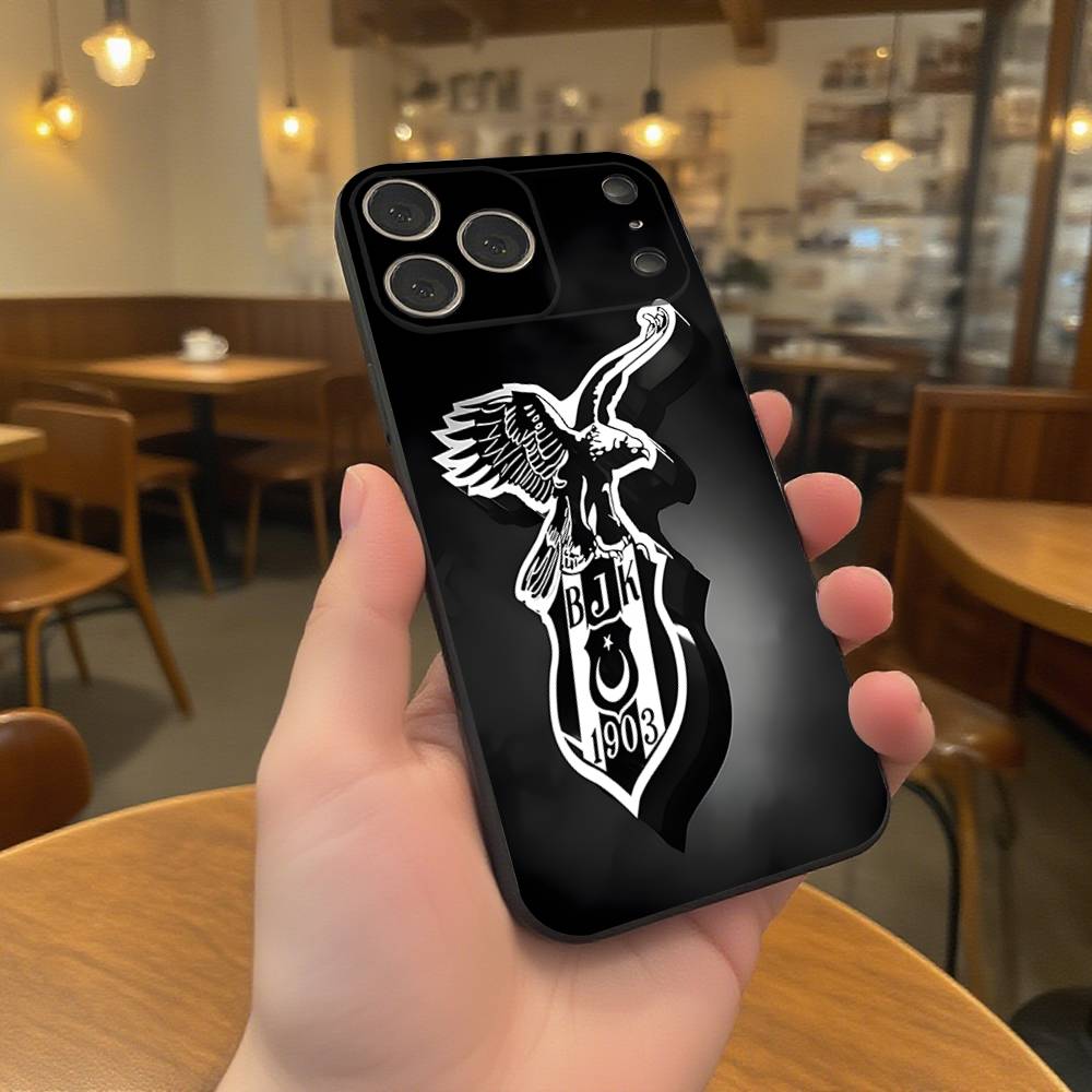 Modische B-besiktas B-BJK Handyhülle Für iPhone 17,16,15,14,13,12,11,Pro,XS,Max,XR,Plus,E,SE4,Mini Schwarze Weiche Hülle