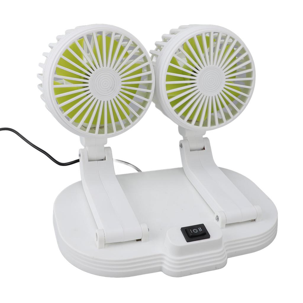 Car Dual Head Air Circulator Fan USB Powered Dashboard Cooling Air Circulator Fan Electric Car