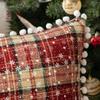Snowflake Christmas Tablecloth Pom Poms Ball Table Cover Cloth Xmas Home Decor