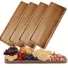 5pcs Acacia Wood Serving Platters 11.4-inch Rectangular Decorative Display Trays Cheese Cake Wooden Platters Hoom Table Decor