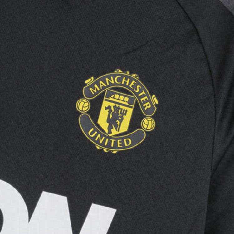 adidas Serie Calcio Manchester United T-shirt Comoda a Maniche Corte con Lettere Top da Uomo Nero DX9030