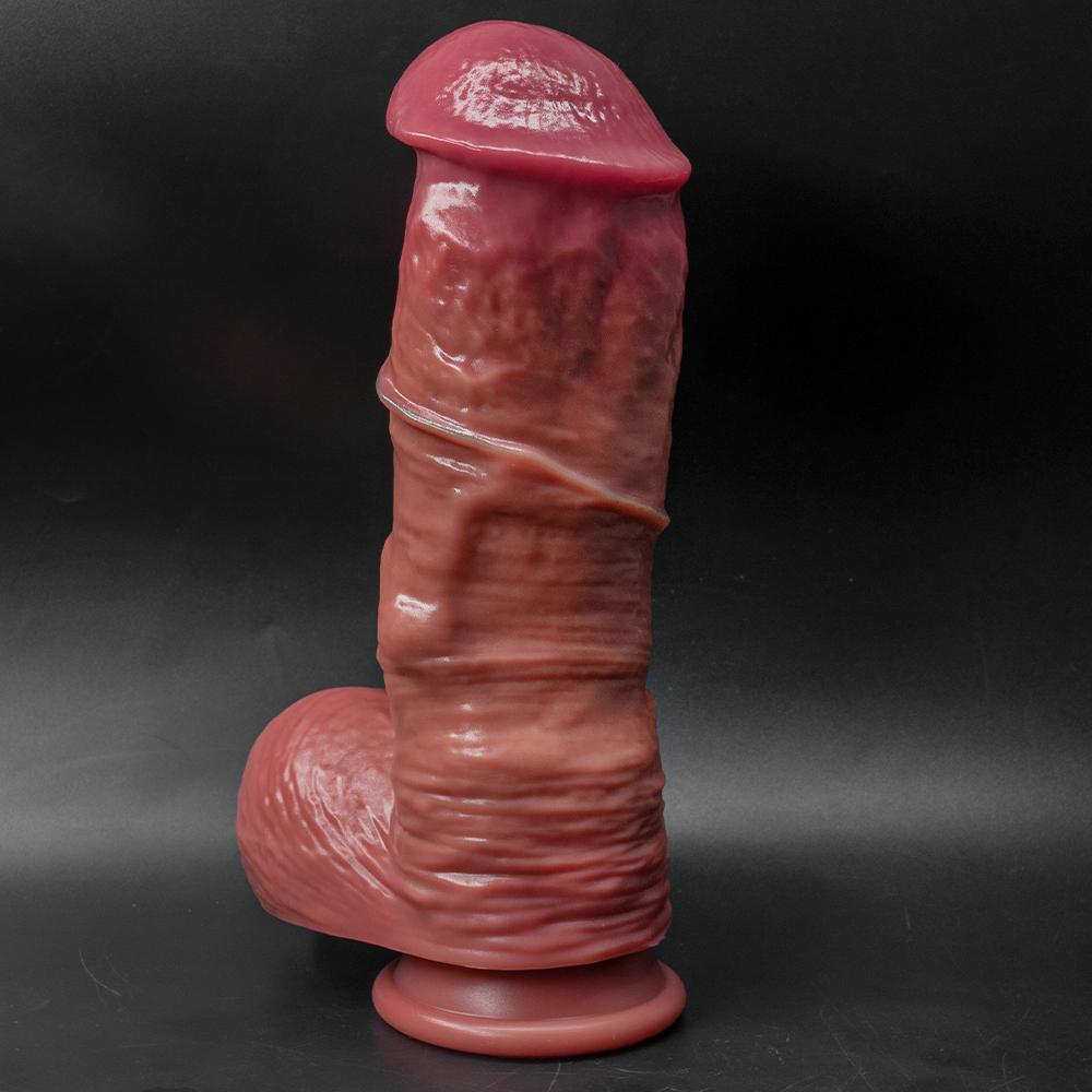 Fat King Glasses Dildo Double Liquid Silicone Artificial Penis Makeup Female Masturbator Thick Long Vacation Penis Adult Sexual Supplies