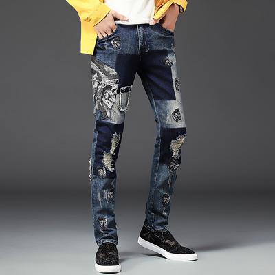 embroidered jeans mens
