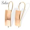 Fashion Long Square Glossy Earrings for Women Rose Gold Color Classic Simple Dangle Earrings