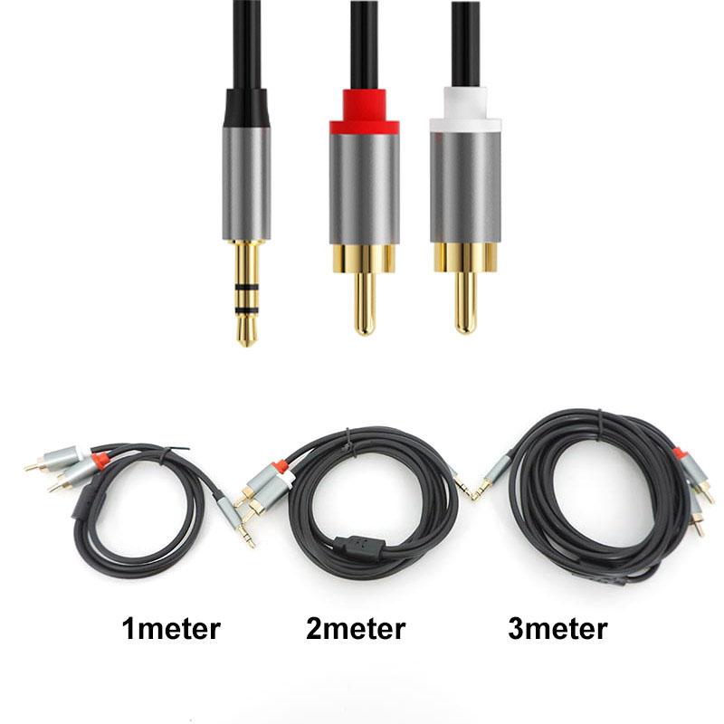 1/3meter 3.5mm Male Jack To 2 RCA Audio Cable Connector Speaker Wire 2RCA To 3.5 Male Splitter Aux Cord for TV PC Amplifier DVD
